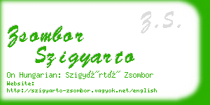 zsombor szigyarto business card